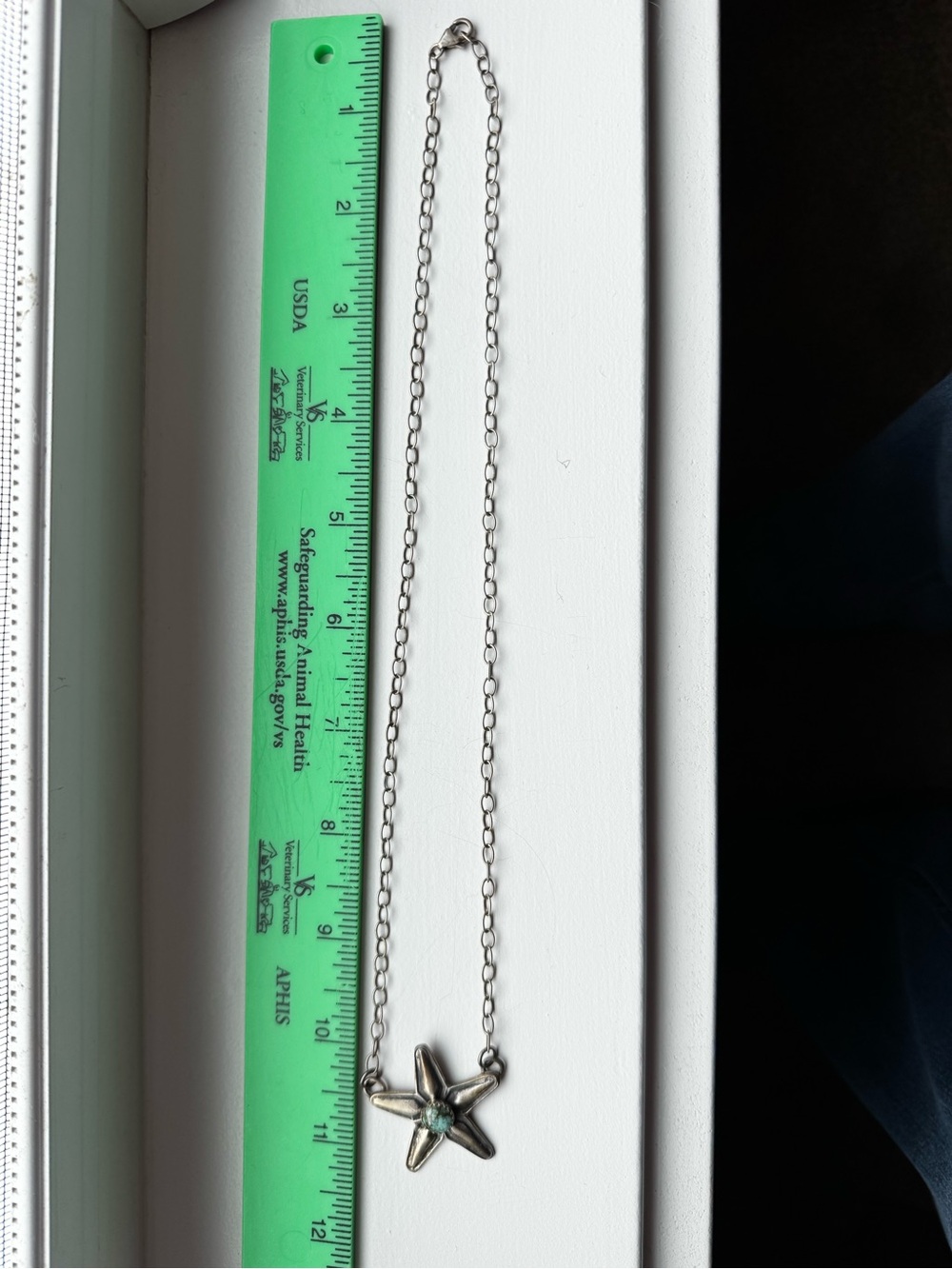 Turnback Pony Stardust Sterling silver necklace with Star & Turquoise pendant